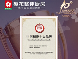 樱花整体厨房连续两年荣获中国橱柜“十大品牌”称号